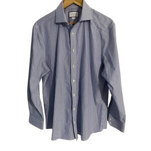Charles Tyrwhitt button down dress shirt men’s size 16.5 34 blue white stripes